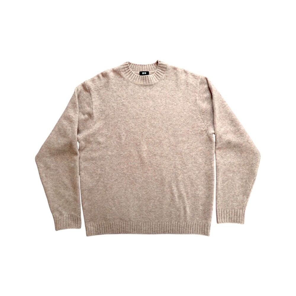UNIQLO Souffle Yarn Beige Crewneck Pullover Sweater Men's Large